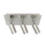 Piston 3 Light Monopoint with Rectangle Canopy - Satin Nickel