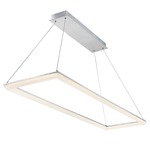 Frame Rectangle Pendant - Brushed Aluminum / White