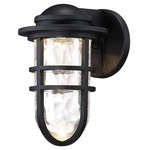 Steampunk Outdoor Wall Light - Black / Clear
