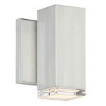 Block Outdoor Wall Light - Brushed Aluminum / Clear