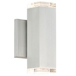 Block Outdoor Wall Light - Brushed Aluminum / Clear