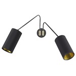 Array Twin Cotton Wall Light - Satin Brass / Black