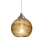 Jilly Mini Pendant - Satin Nickel / Amber Vapor