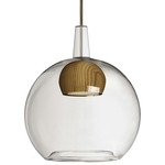 Benji Mini Pendant - Bronze / Clear / Medium Wood