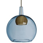 Benji Mini Pendant - Bronze / Blue / Medium Wood