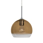 Ally Pendant - Satin Nickel / Amber