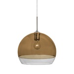 Ally Pendant - Satin Nickel / Amber