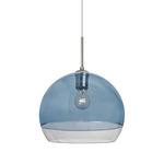 Ally Pendant - Satin Nickel / Blue