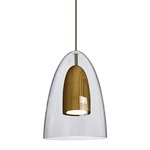 Dano Mini Pendant - Bronze / Clear / Medium Wood