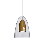 Dano Mini Pendant - Satin Nickel / Clear / Medium Wood