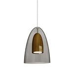 Dano Mini Pendant - Satin Nickel / Smoke / Medium Wood