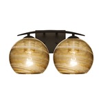 Jilly Bathroom Vanity Light - Bronze / Amber Vapor
