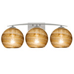 Jilly Bathroom Vanity Light - Satin Nickel / Amber Vapor