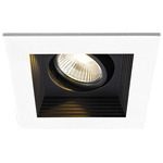 3IN SQ Mini LED Multiples Adjustable Remodel Housing/Trim - White / Black Reflector