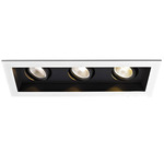 3IN SQ Mini LED Multiples Adjustable Remodel Housing/Trim - White / Black Reflector