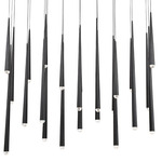 Cascade Linear Multi Light Pendant - Matte Black / Clear