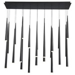 Cascade Linear Multi Light Pendant - Matte Black / Frosted