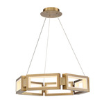Mies Chandelier - Aged Brass / White