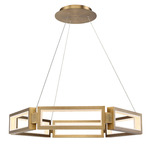 Mies Chandelier - Aged Brass / White