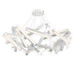 Chaos Chandelier - Brushed Aluminum / White