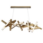 Chaos Linear Chandelier - Aged Brass / White