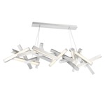 Chaos Linear Chandelier - Brushed Aluminum / White