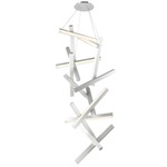 Chaos Vertical Chandelier - Brushed Aluminum / White