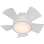 Vox Flush Smart Ceiling Fan with Light - Matte White / Matte White