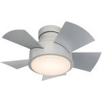 Vox Flush Mount DC Ceiling Fan with Light - Titanium Silver