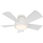 Vox Flush Smart Ceiling Fan with Light - Matte White / Matte White