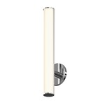Bauhaus Columns Bathroom Vanity Light - Polished Chrome / White Etched