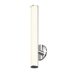 Bauhaus Columns Bathroom Vanity Light - Satin Chrome / White Etched