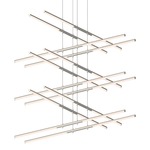 Tik-Tak Stack 6 Tier Pendant - Satin Nickel / White