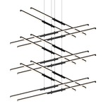 Tik-Tak Stack 6 Tier Pendant - Satin Black / White