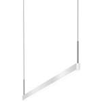 Thin-Line Pendant - Bright Satin Aluminum / White Acrylic