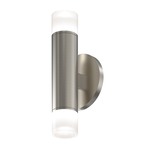 ALC Two-Sided Wall Light with Etched Glass Trims - Satin Nickel