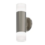 ALC Two-Sided Wall Light with Etched Glass Trims - Satin Nickel