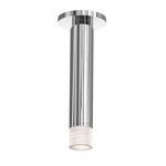 ALC Ceiling Light with Etched Ribbon Glass Trim - Polished Chrome