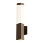 Square Column Outdoor Wall Light - Textured Bronze / White