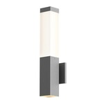 Square Column Outdoor Wall Light - Textured Gray / White