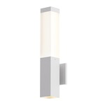 Square Column Outdoor Wall Light - Textured White / White