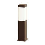 Square Column Bollard - Textured Bronze / White