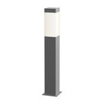 Square Column Bollard - Textured Gray / White