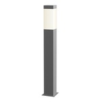 Square Column Bollard - Textured Gray / White