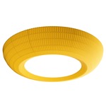 Bell Flush Mount Ceiling Light - White / Gold Yellow