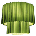 Skirt Two Tier Acoustic Ceiling Light - White / Light Green / Black Mesh