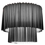 Skirt Two Tier Acoustic Ceiling Light - White / Light Grey / Black Mesh