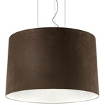 Velvet Acoustic LED Pendant - White / Brown Shade / White Diffuser