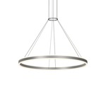 Double Corona Ring Pendant - Bright Satin Aluminum / Frosted