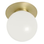 Mezzo Wall / Ceiling Light - Satin Brass / Opal